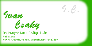 ivan csaky business card